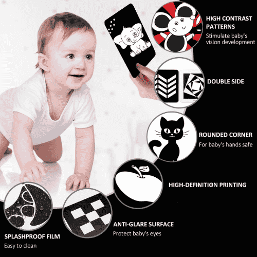 High Contrast Flash Cards for New Born Children